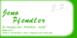 jeno pfendler business card